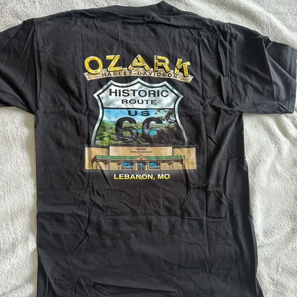 Retro Harley Davidson Route 66 Ozarks Black T-Shirt Sz Large- 2008 - Picture 3 of 5